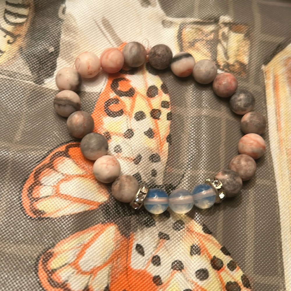 Women’s Crystal bracelet zebra jaspar